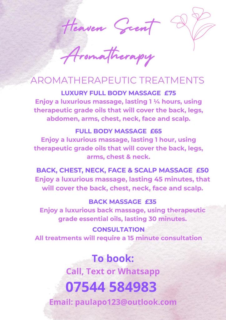 Aromatheraputic treatments at cowslip meadows 