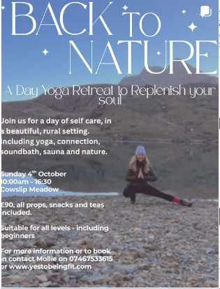 Back to Nature Yes to Being Fit 4th October 2026 Cowslip Meadows
